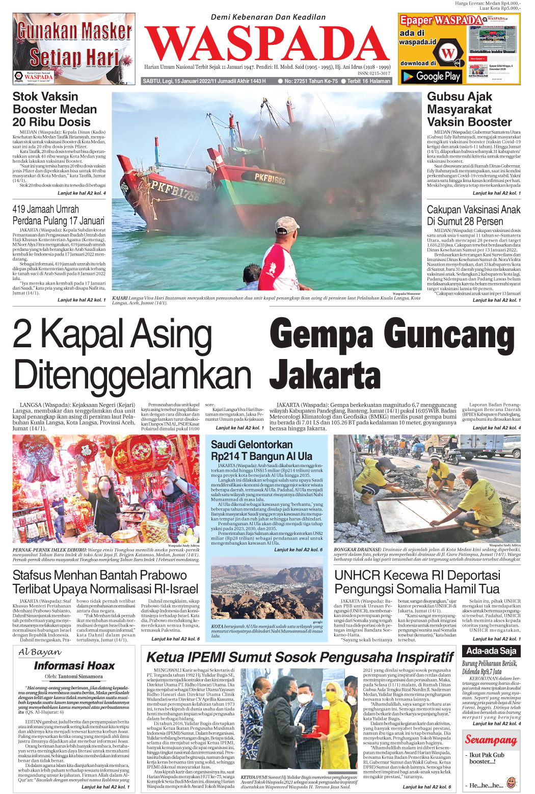 Waspada Sabtu Januari Epaper Harian Waspada