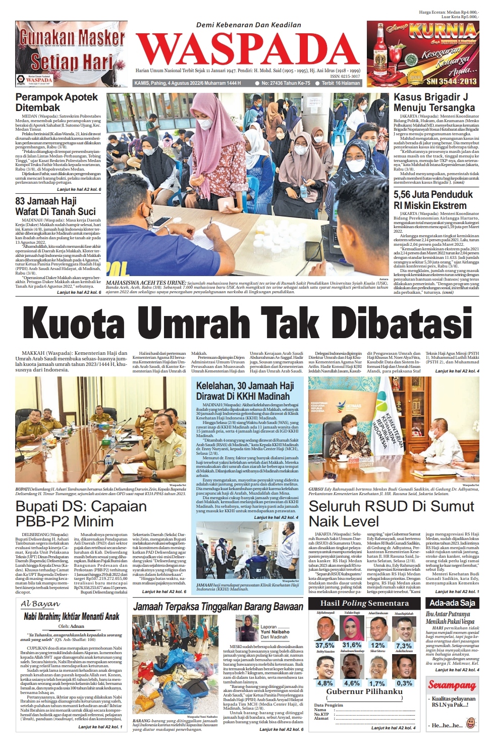 Waspada Kamis Agustus Epaper Harian Waspada