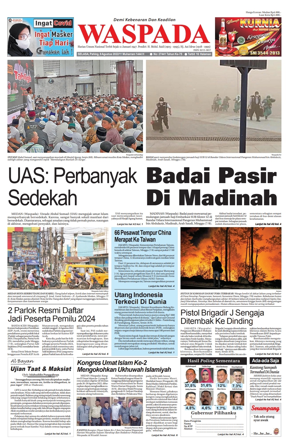 Waspada Selasa 9 Agustus 2022 Epaper Harian Waspada