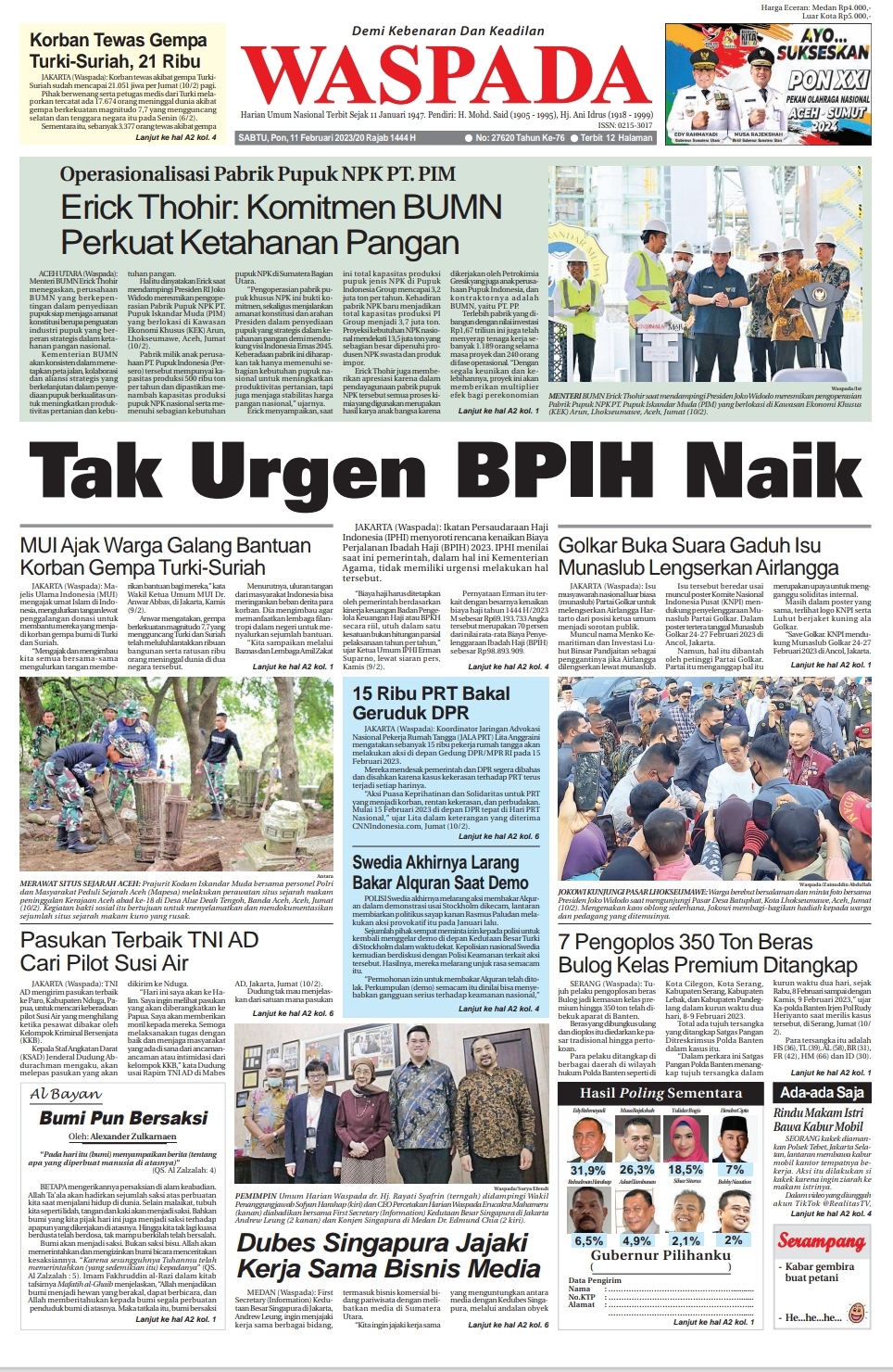 Waspada Sabtu Februari Epaper Harian Waspada