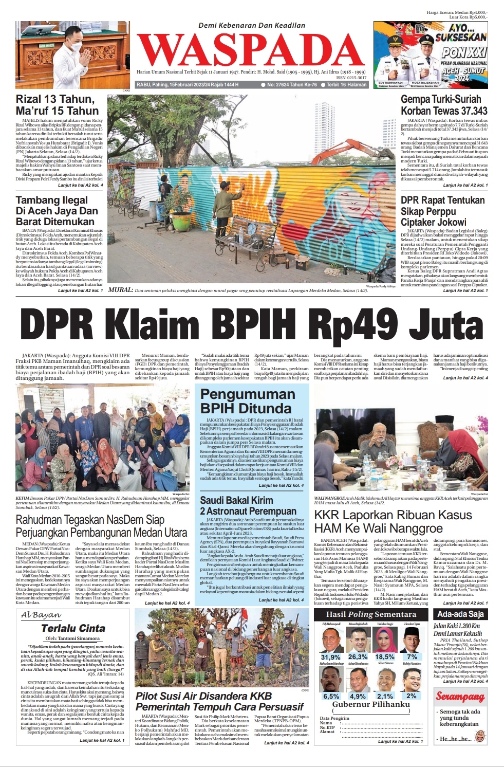 Waspada Rabu Februari Epaper Harian Waspada