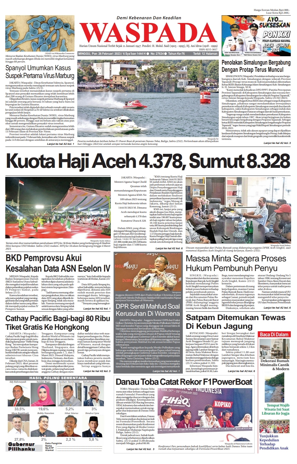 Waspada Minggu Februari Epaper Harian Waspada