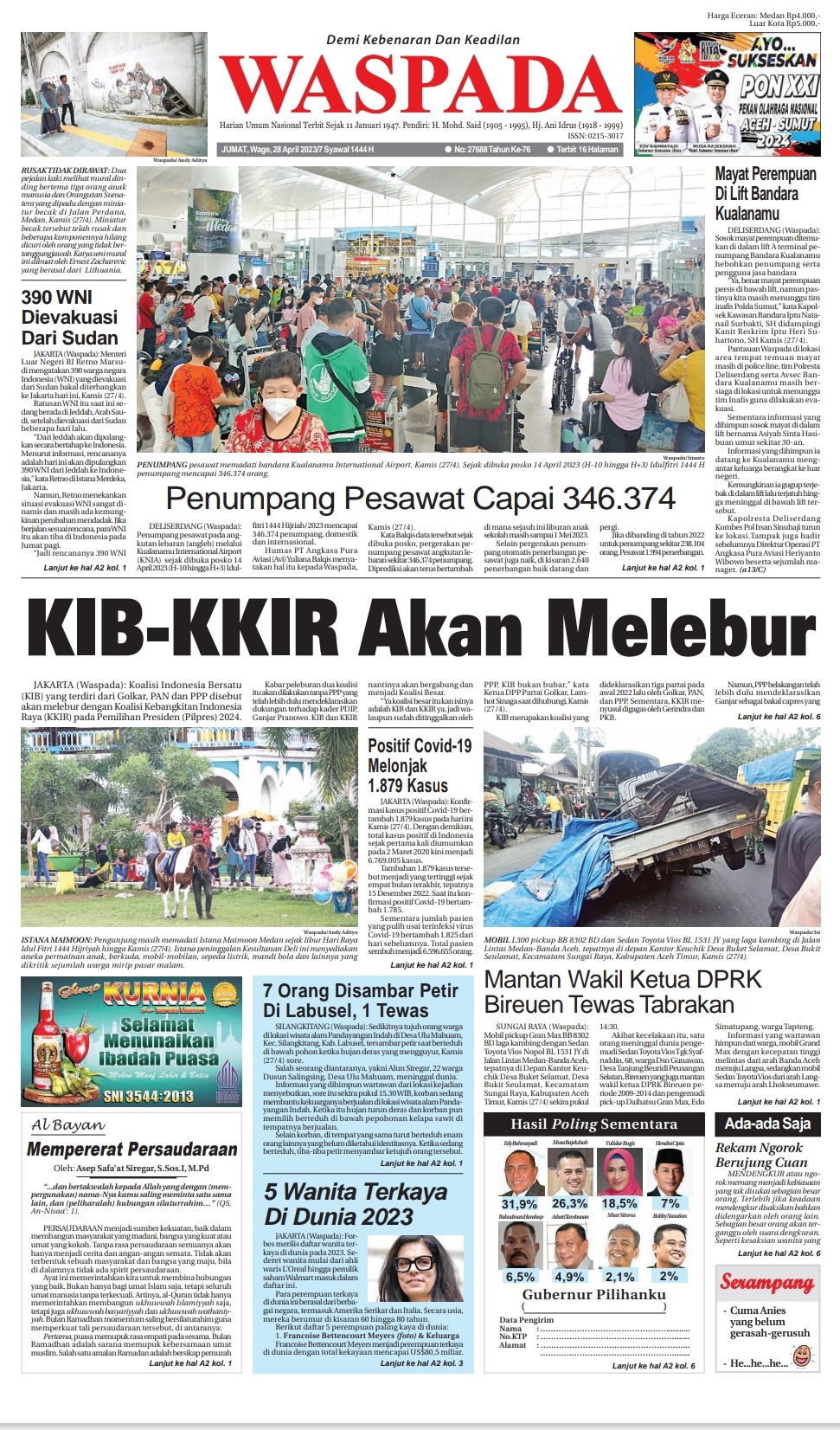 Waspada Jumat April Epaper Harian Waspada