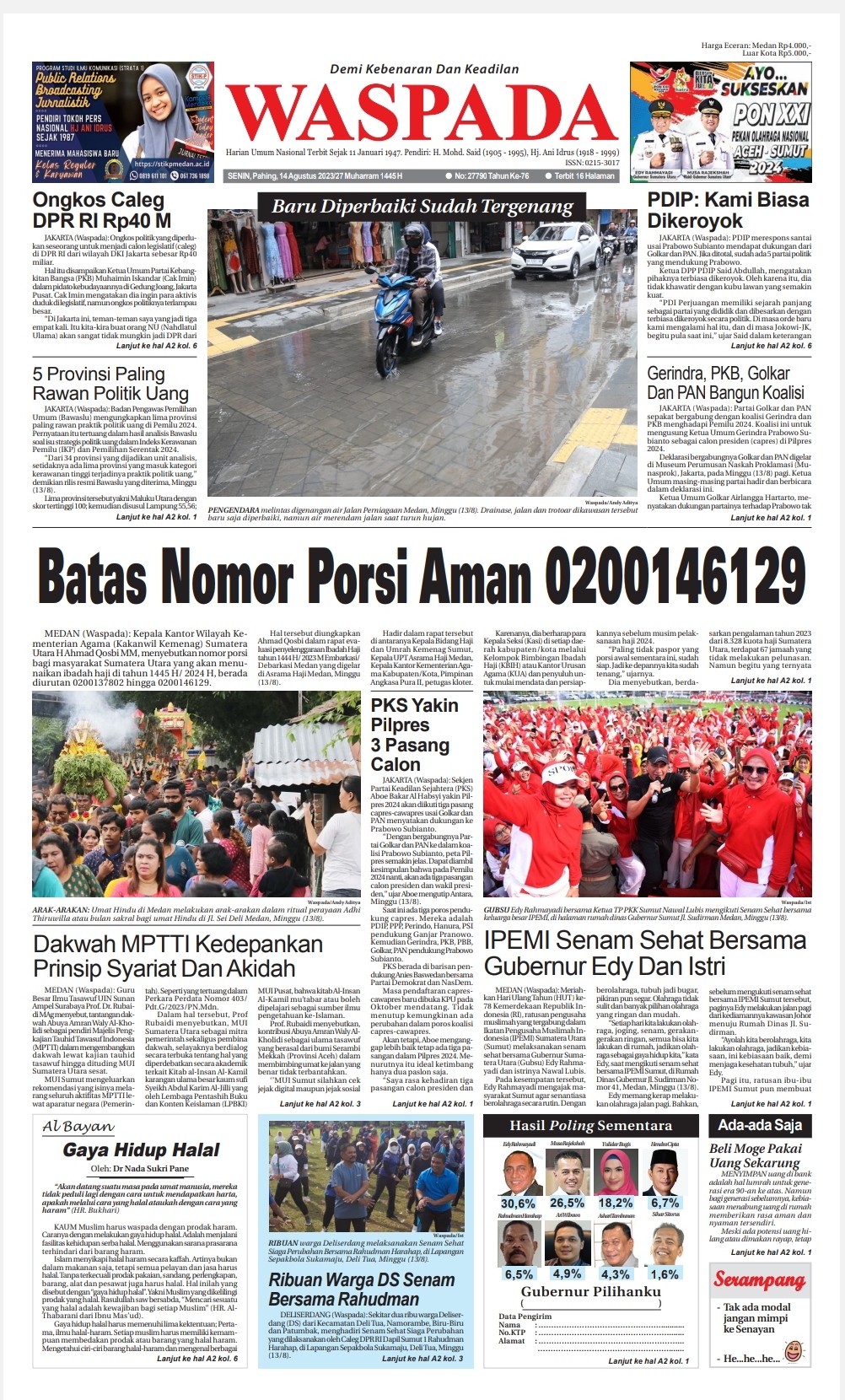 Waspada Senin 14 Agustus 2023 Epaper Harian Waspada