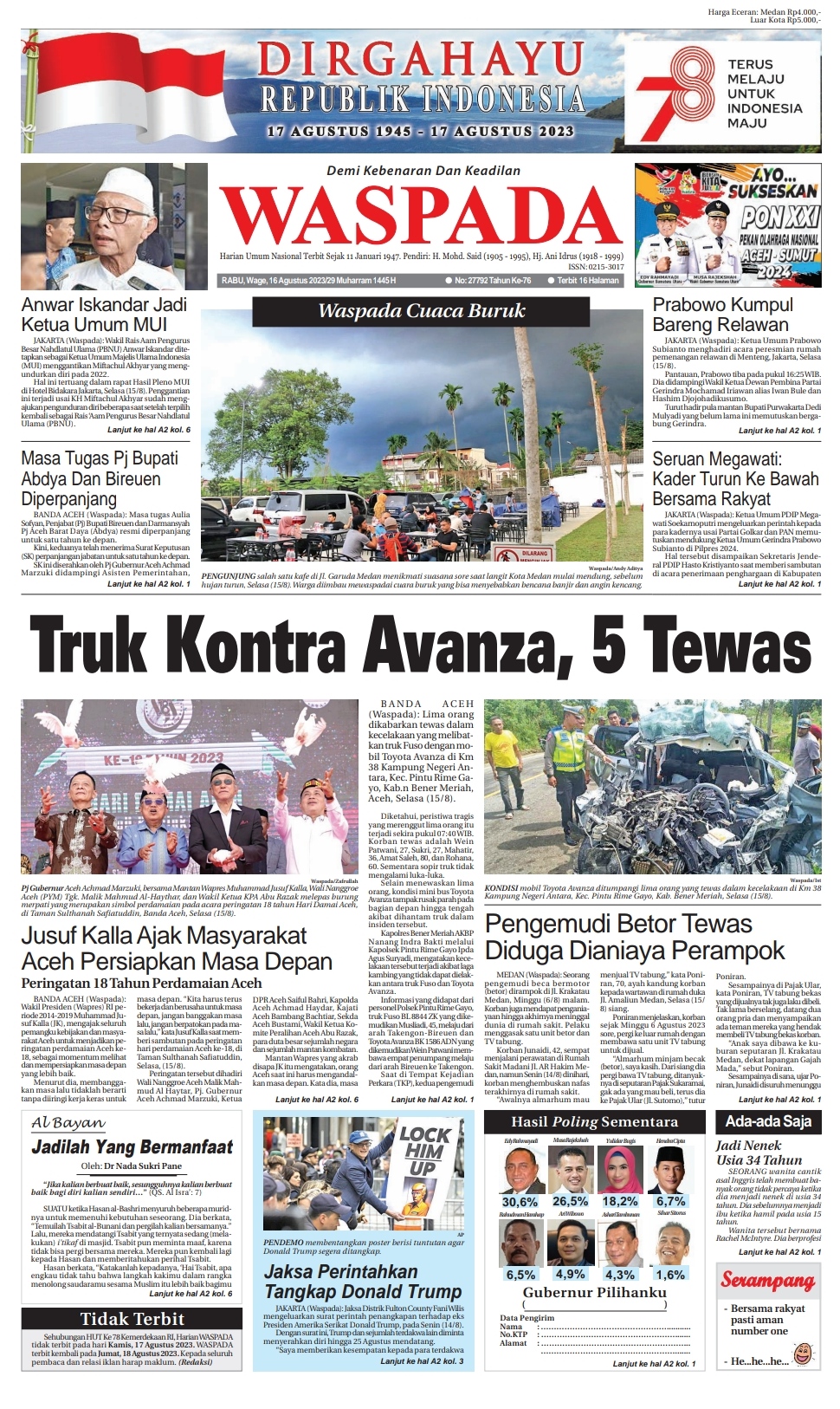 Waspada Rabu Agustus Epaper Harian Waspada