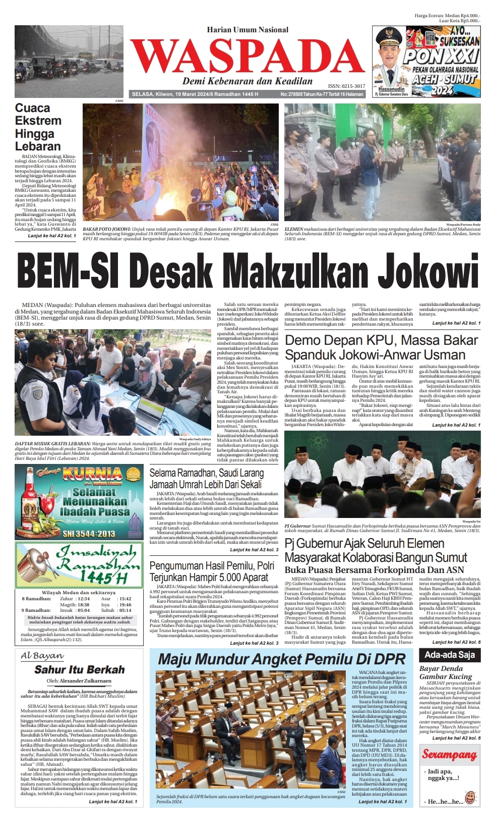 Waspada Selasa Maret Epaper Harian Waspada