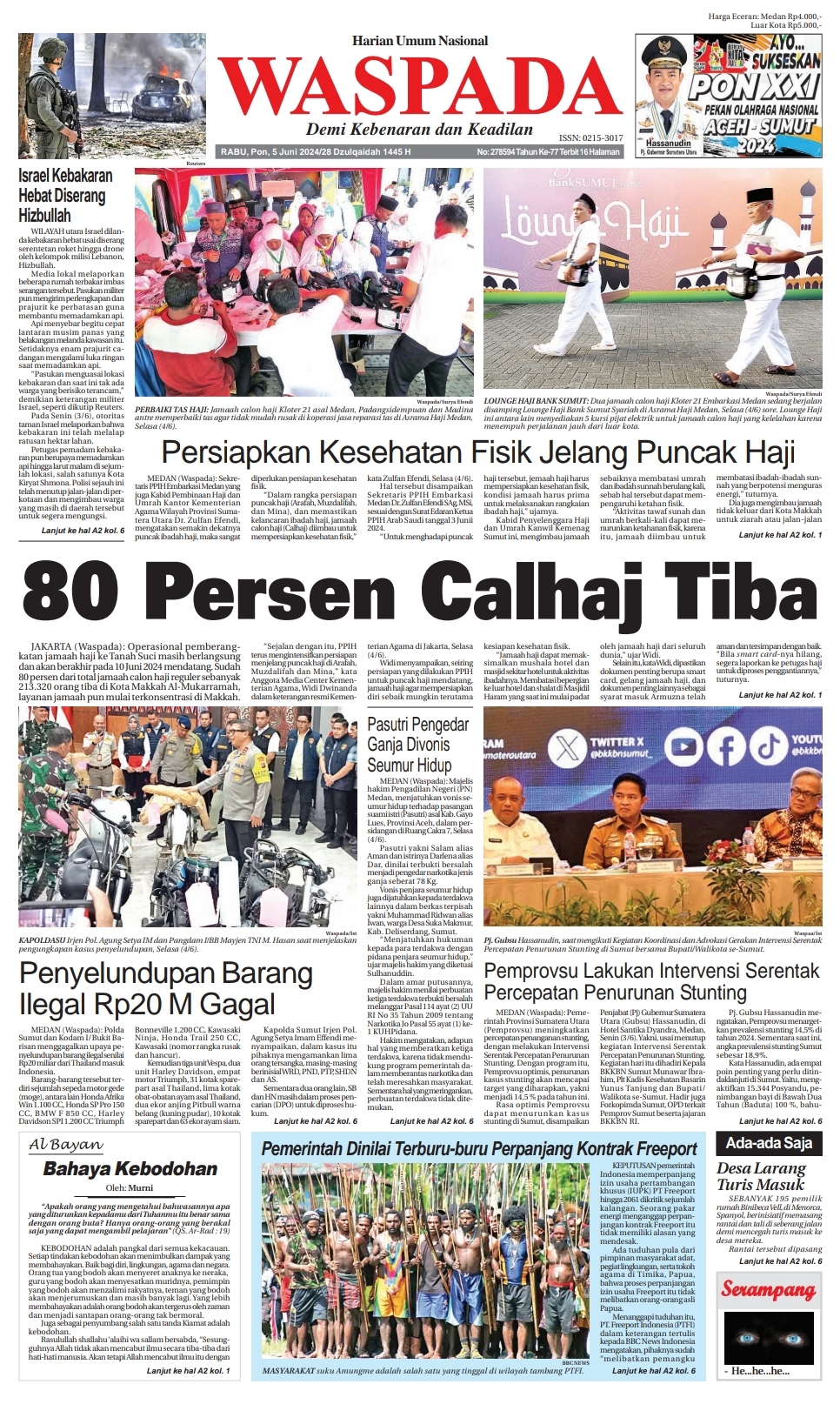 Waspada Rabu 5 Juni 2024 Epaper Harian Waspada