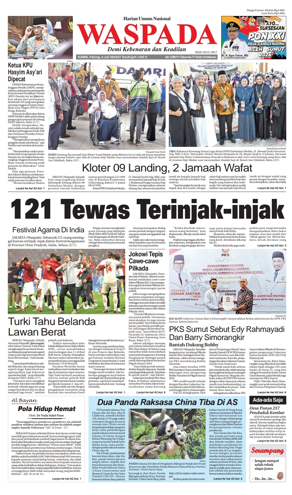 Waspada Kamis Juli Epaper Harian Waspada